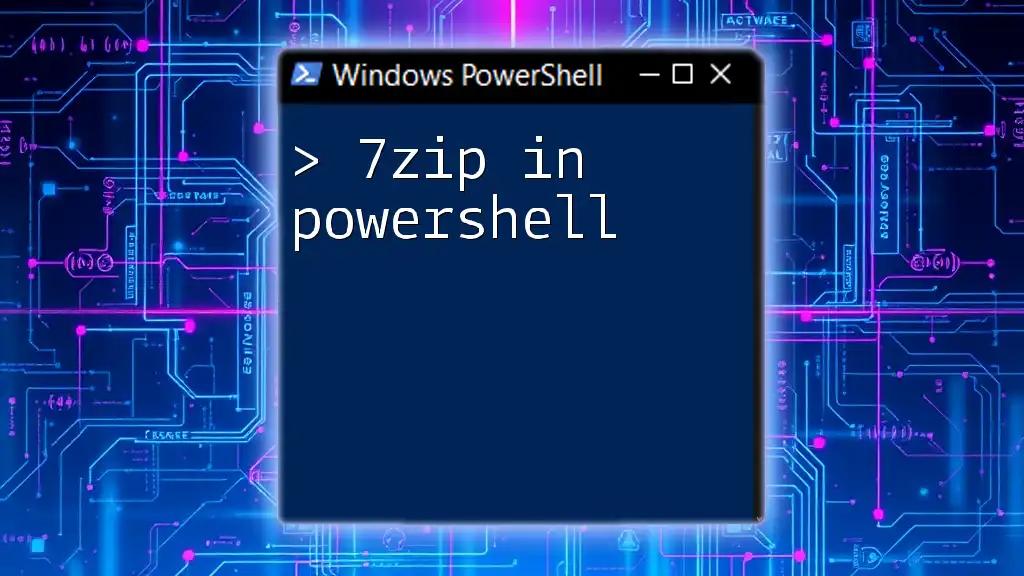 Mastering 7zip in PowerShell: A Quick Guide