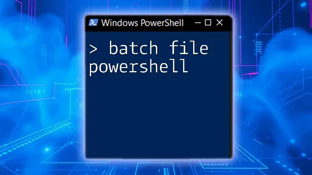 Batch File PowerShell: Mastering Command-Line Magic