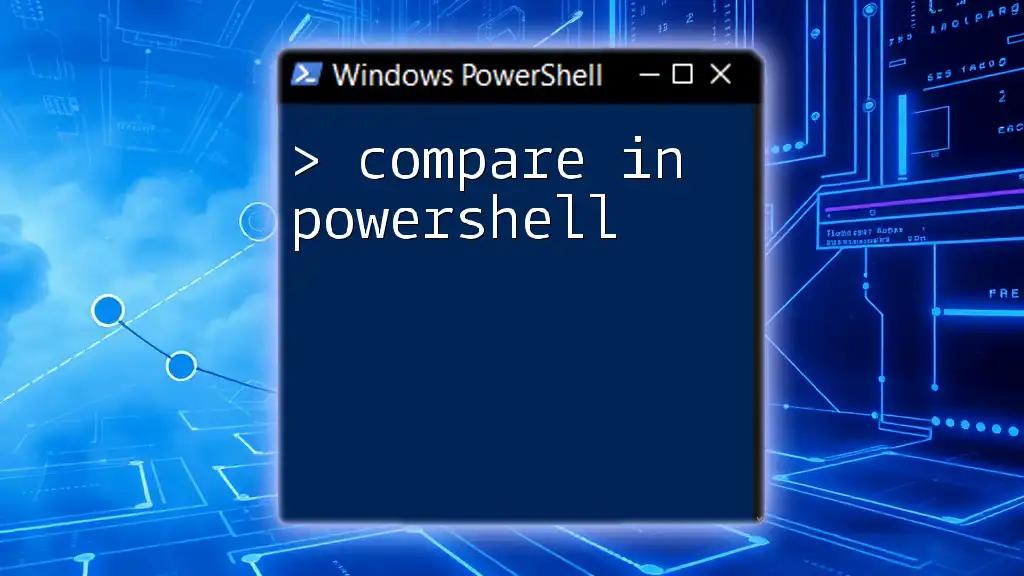 Mastering Compare in PowerShell: A Quick Guide