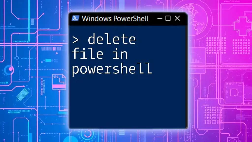 Delete File in PowerShell: A Simple Guide