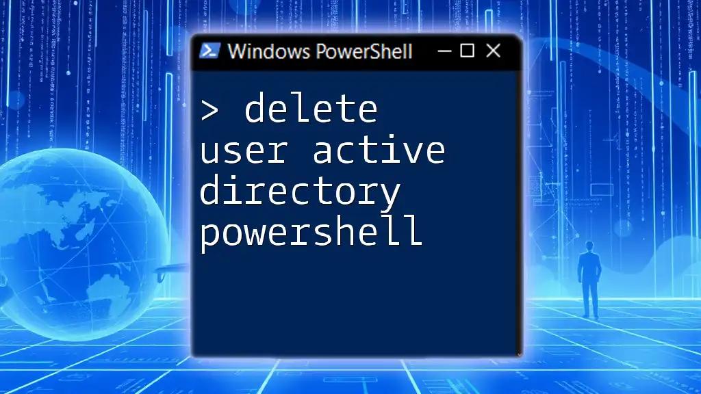 Delete User Active Directory PowerShell: A Quick Guide