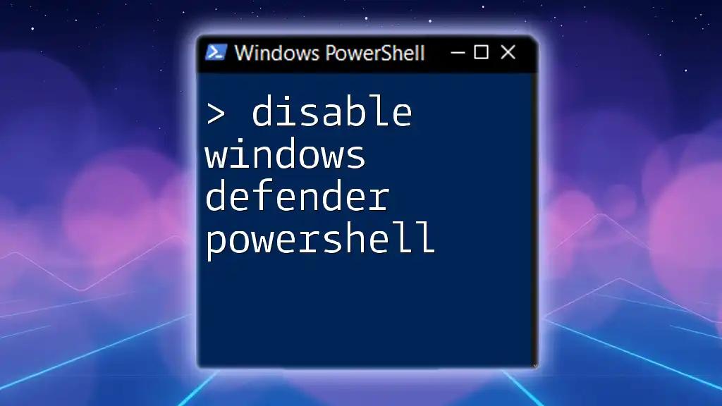 Disable Windows Defender Using PowerShell: A Quick Guide