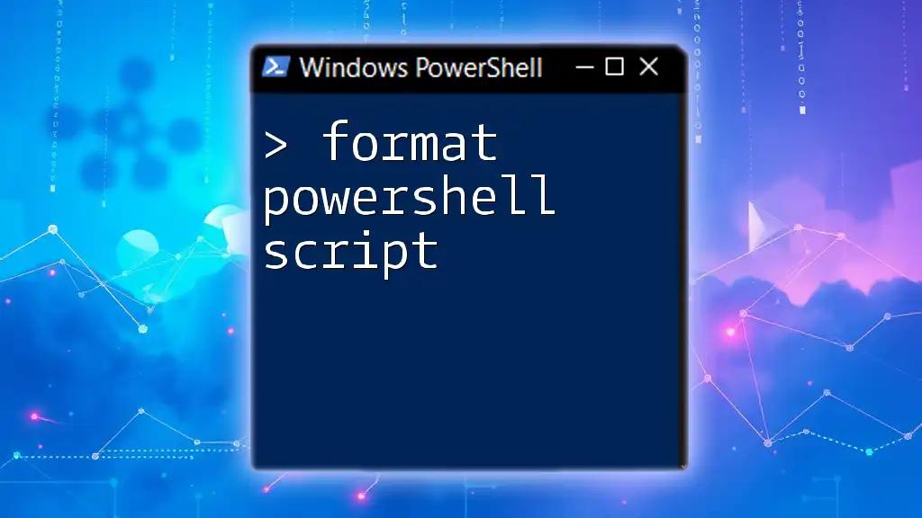 Format PowerShell Script: A Handy Guide for Beginners