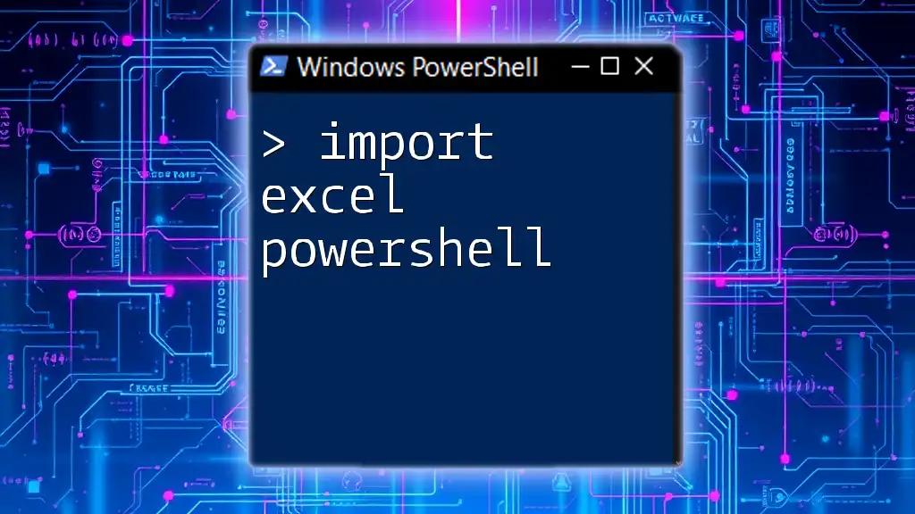 Import Excel in PowerShell: A Simple Guide