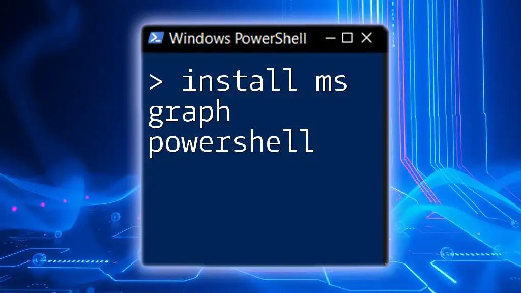 Install MS Graph PowerShell: A Simple Guide to Get Started