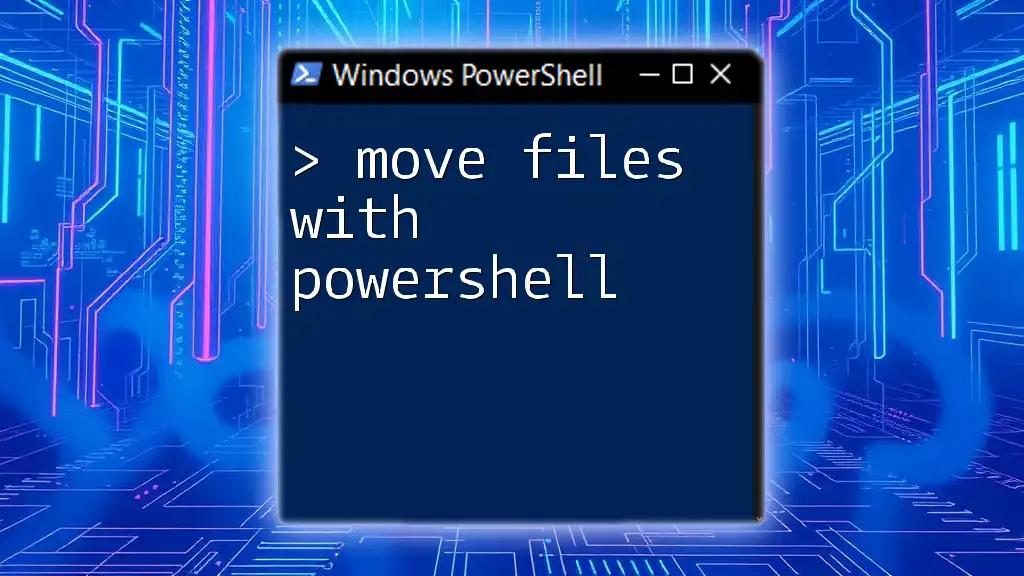 Move Files with PowerShell: A Quick Guide to Efficiency