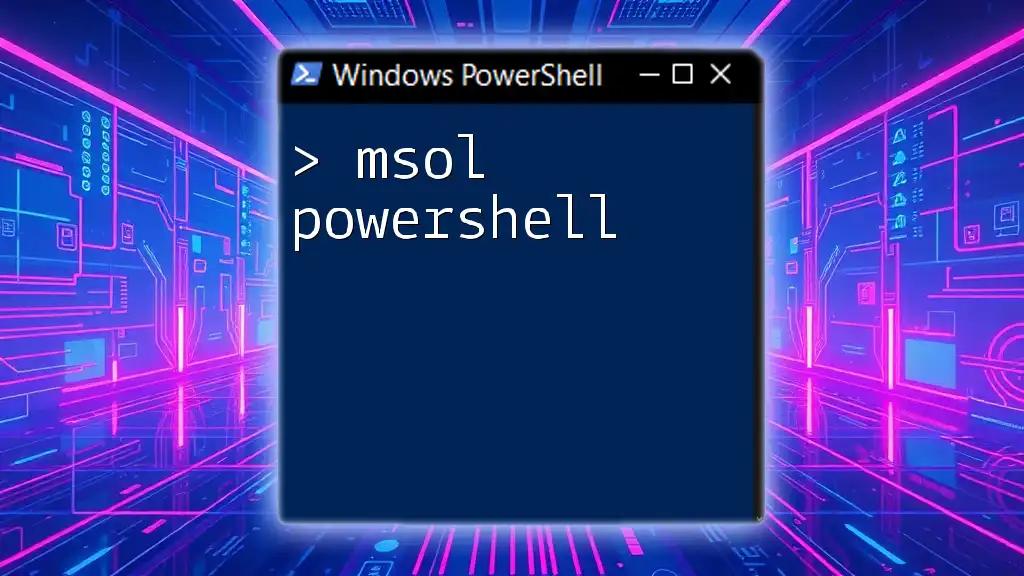 Mastering MSOL PowerShell: A Quick Guide