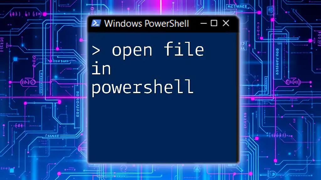 Open File in PowerShell: A Quick Guide to Mastery