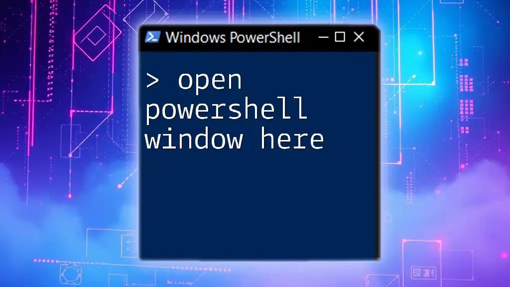 Open PowerShell Window Here: Your Shortcut to Efficiency