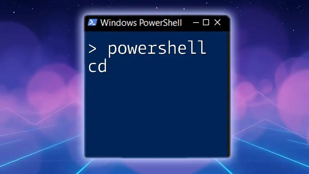 Mastering PowerShell CD: Navigating Your Directories Effortlessly