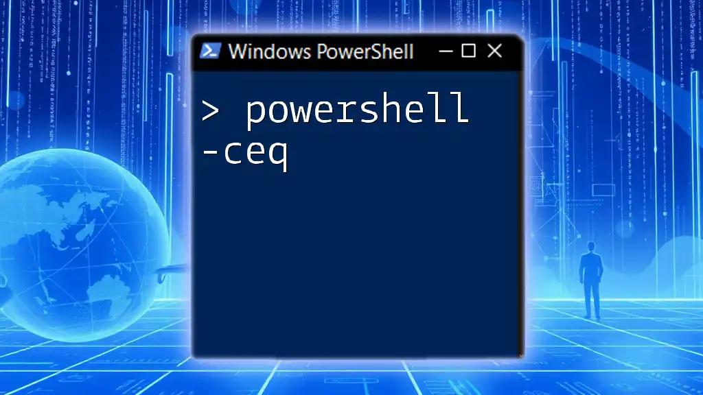 Mastering the PowerShell -ceq Command with Ease