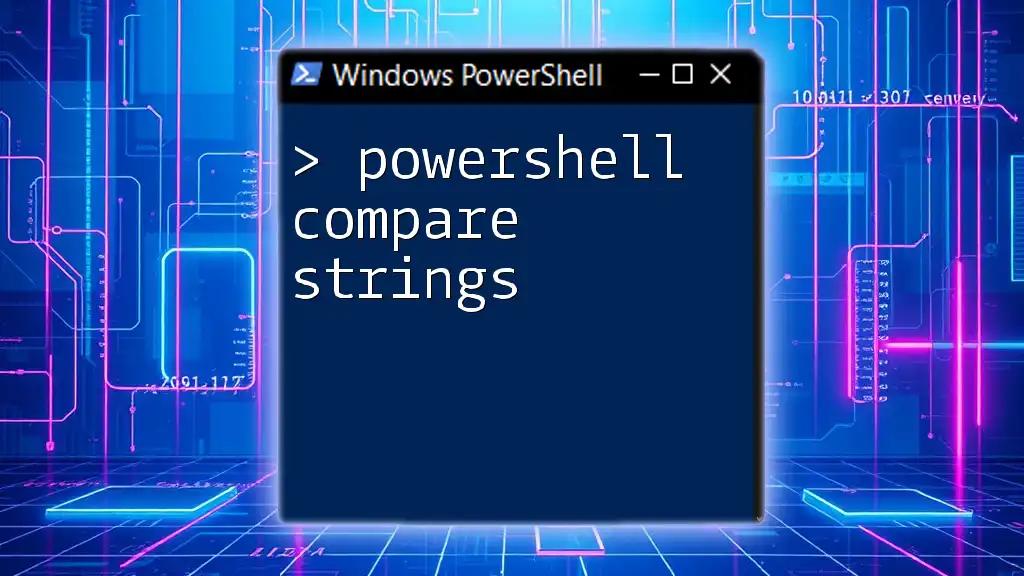 PowerShell Compare Strings: A Quick Guide