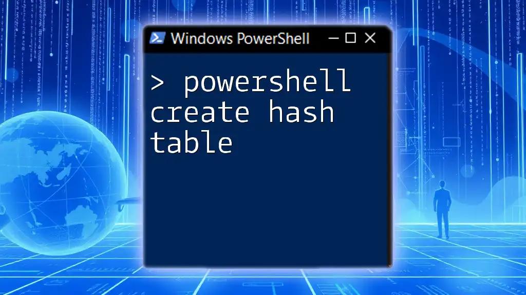 PowerShell Create Hash Table: A Quick Guide