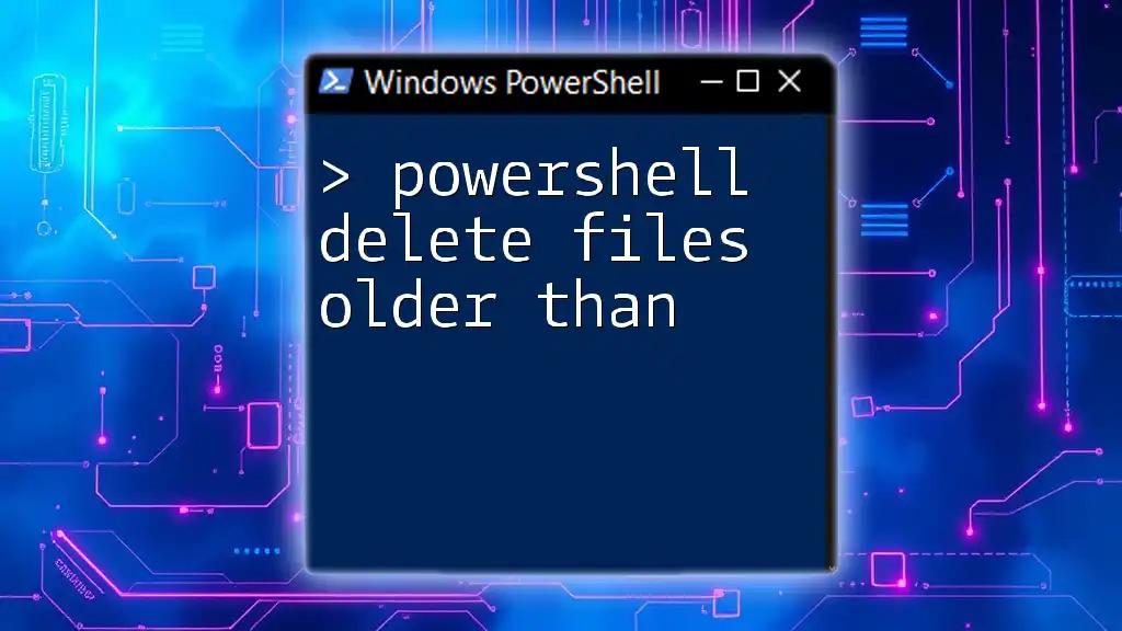 Effortlessly Delete Files Older Than With PowerShell