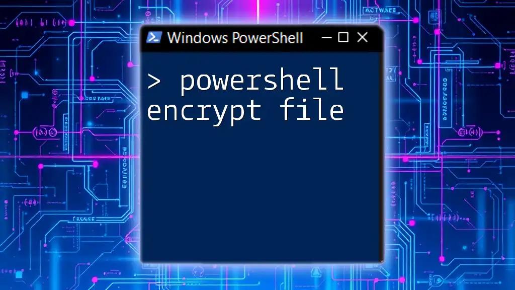 PowerShell Encrypt File: A Quick Guide