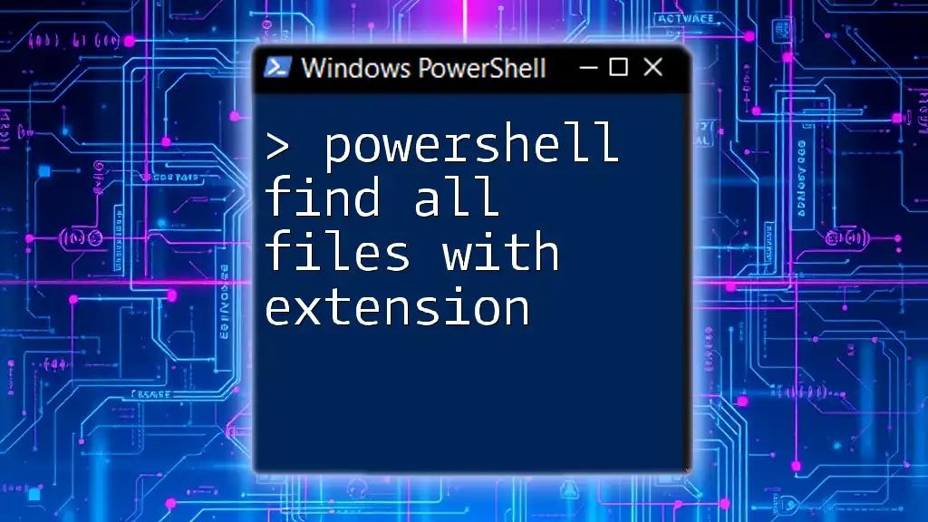 PowerShell Find All Files With Extension: A Quick Guide