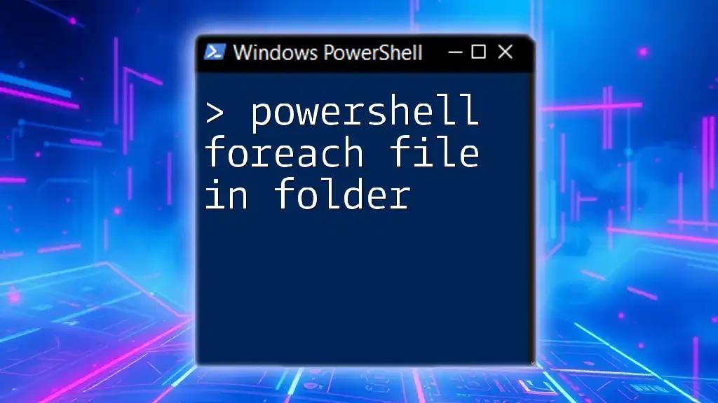 PowerShell Foreach File in Folder: A Simple Guide