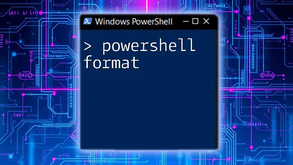 Mastering PowerShell Format for Effortless Command Crafting