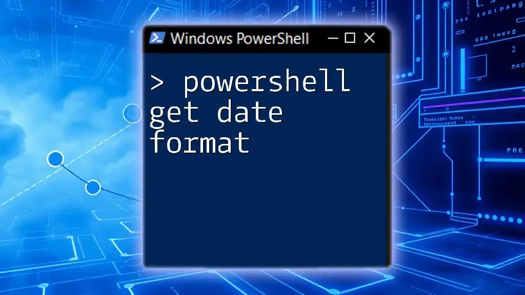 PowerShell Get Date Format: A Quick Guide to Mastery