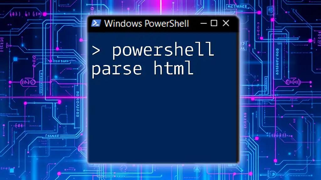 PowerShell Parse HTML: A Quick and Easy Guide