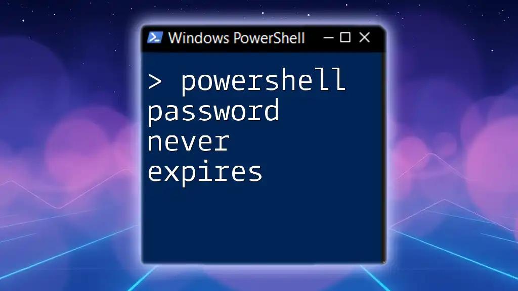 PowerShell Password Never Expires: A Quick Guide