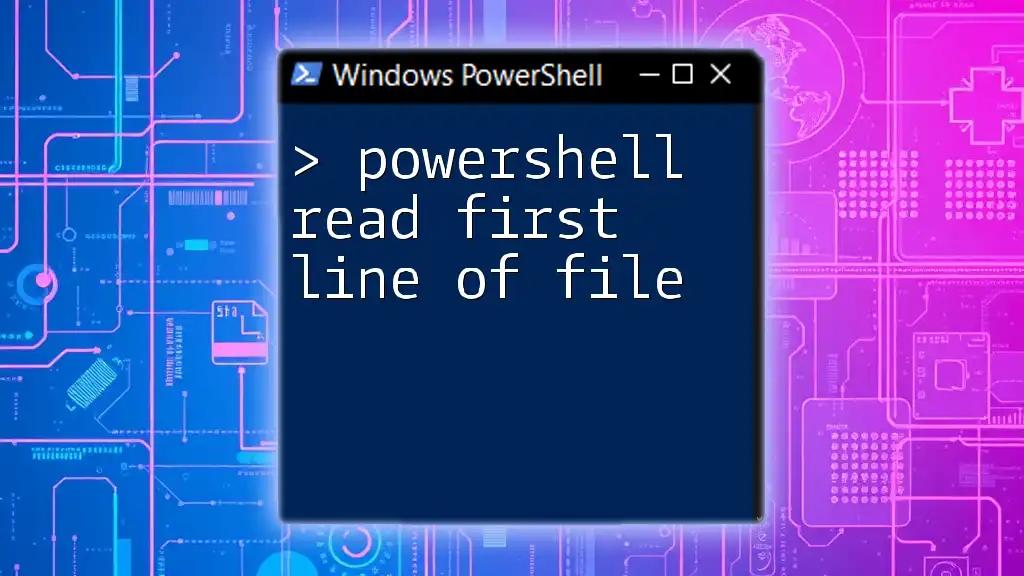 PowerShell Read First Line of File: A Quick Guide