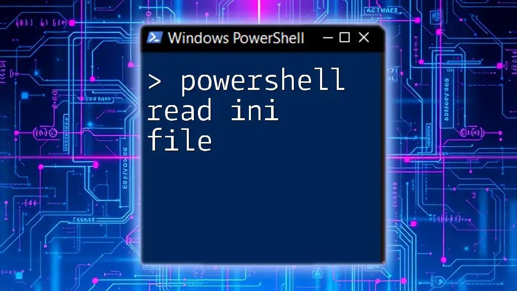 PowerShell Read INI File: A Simple Guide