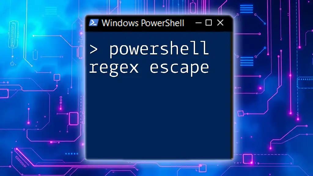 Mastering PowerShell Regex Escape: A Quick Guide