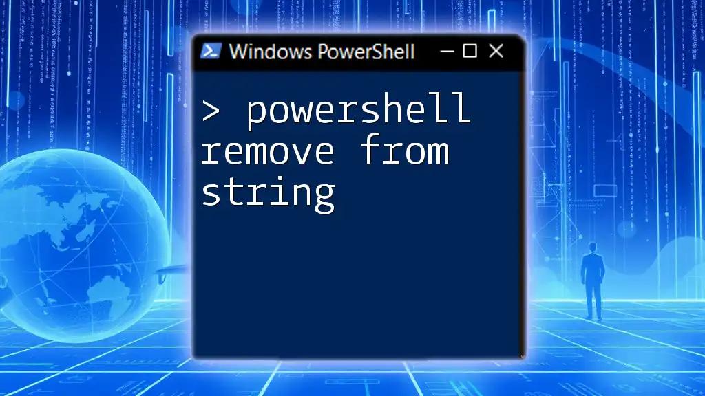 PowerShell Remove From String: A Quick Guide