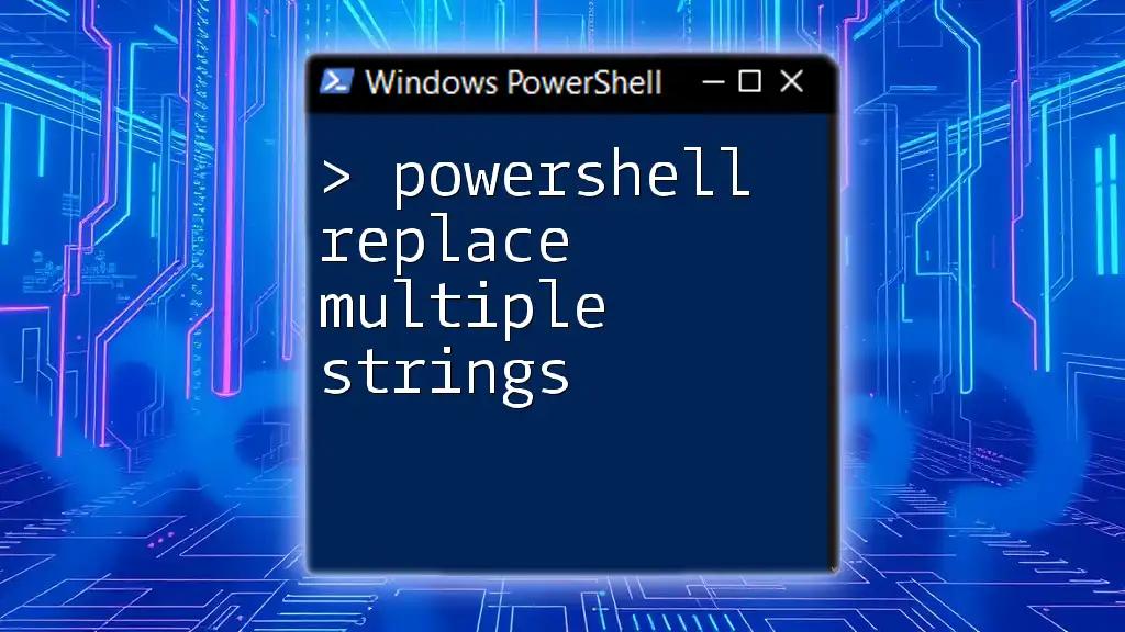 PowerShell Replace Multiple Strings: A Quick Guide