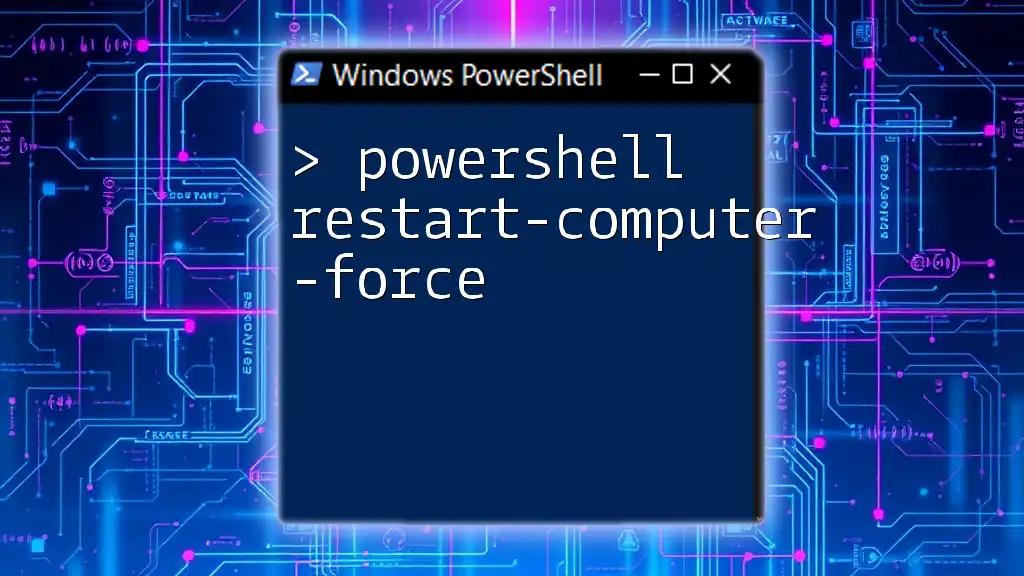 PowerShell Restart-Computer -Force: A Quick Guide