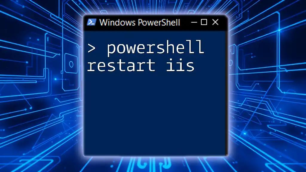 PowerShell Restart IIS: A Simple Guide to Success