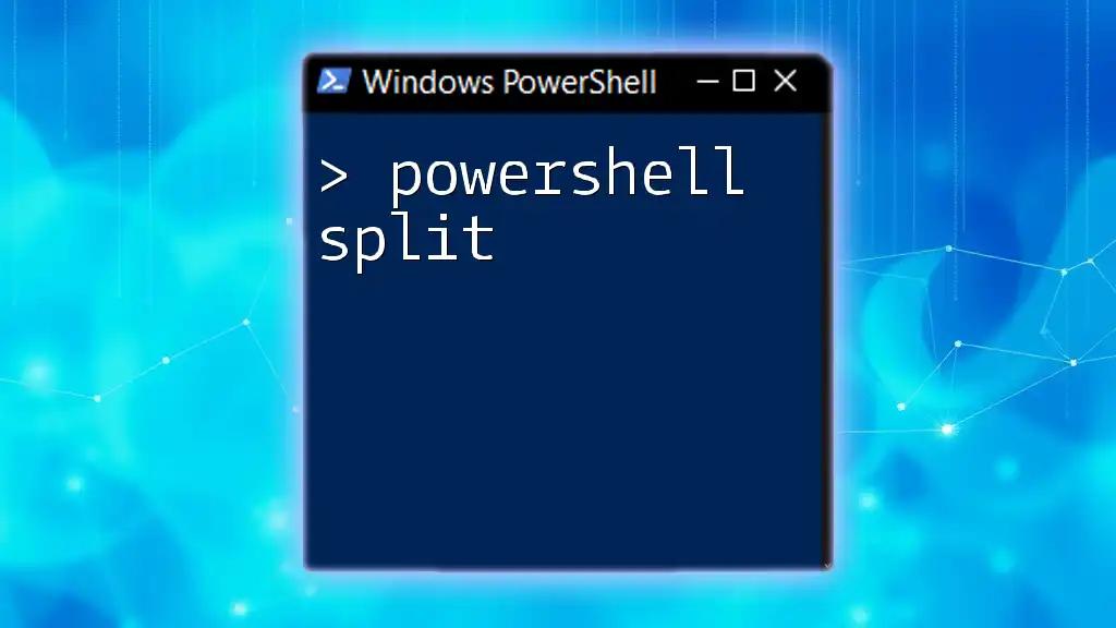 Mastering PowerShell Split: A Quick Guide to Strings