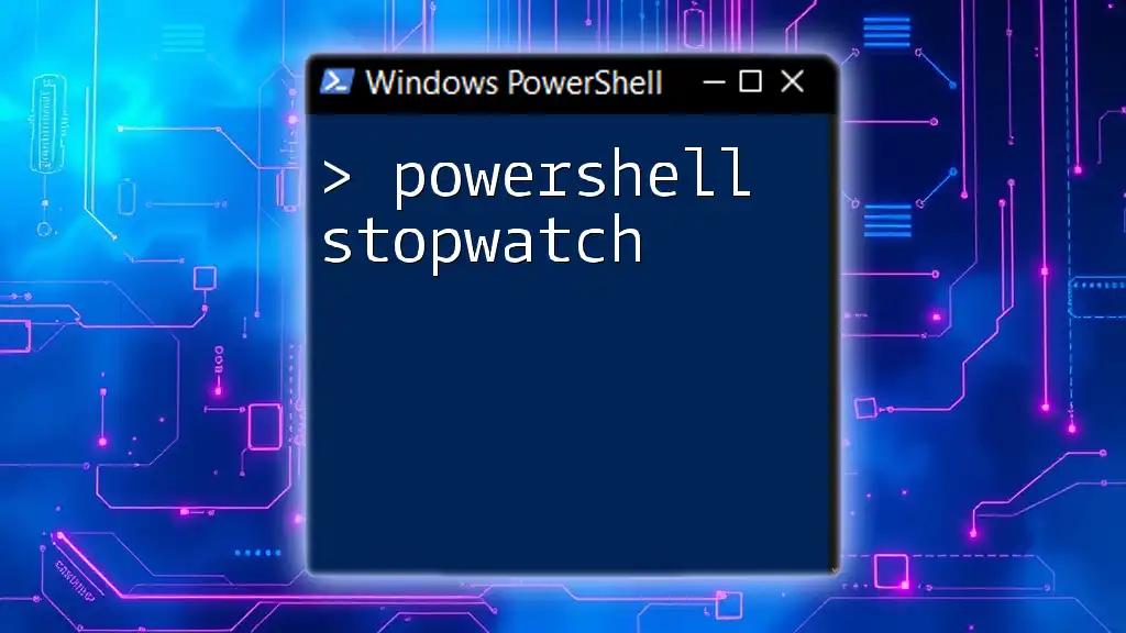 Mastering The PowerShell Stopwatch Command Easily