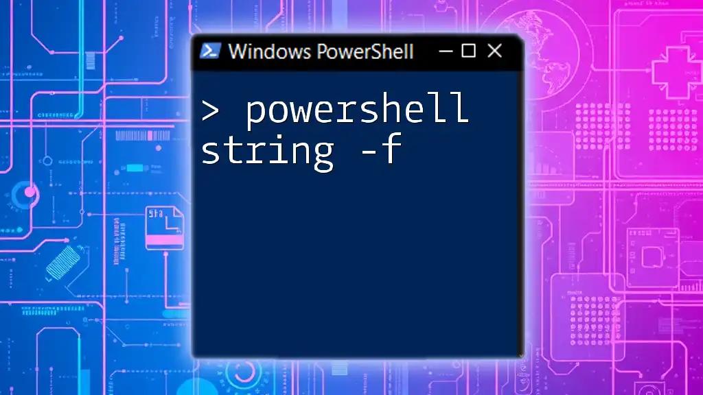 Mastering PowerShell String -F: A Quick Guide