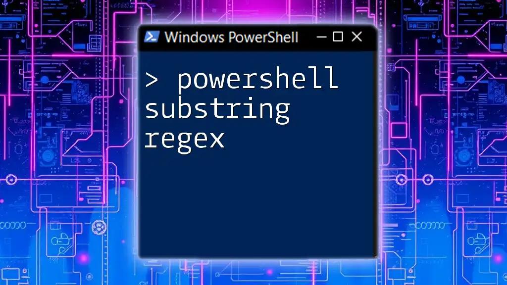 Mastering PowerShell Substring Regex: A Quick Guide