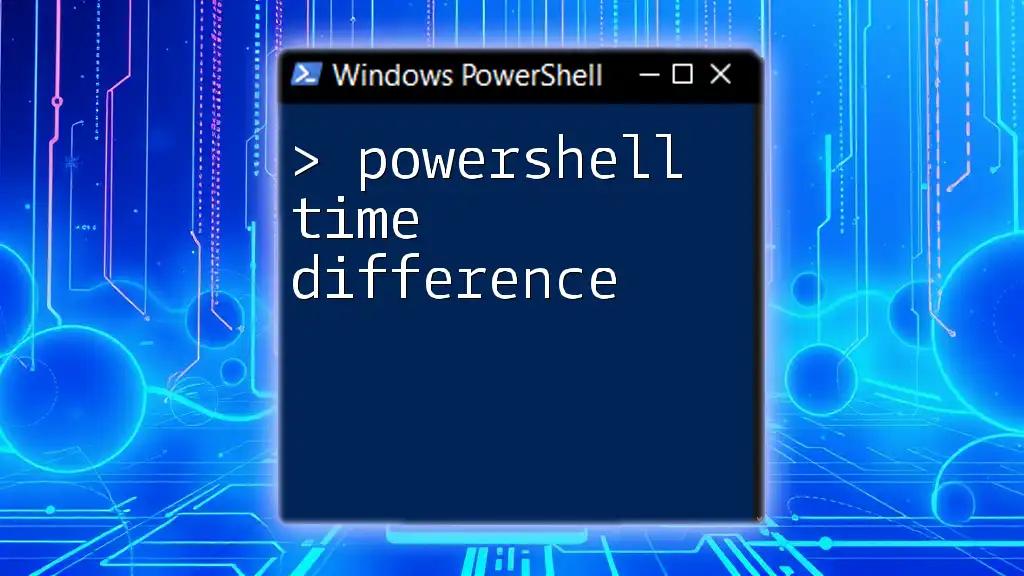 PowerShell Time Difference: Quick Guide to Calculating It