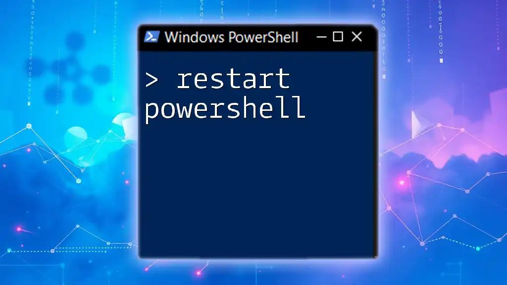 Restart PowerShell: A Quick How-To Guide