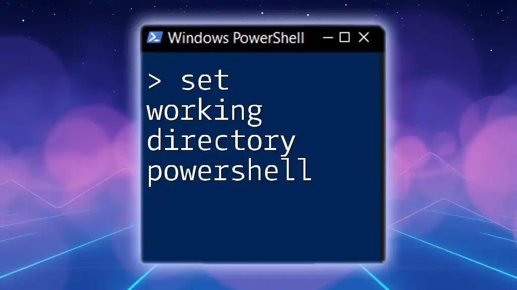 Set Working Directory PowerShell: A Quick Guide