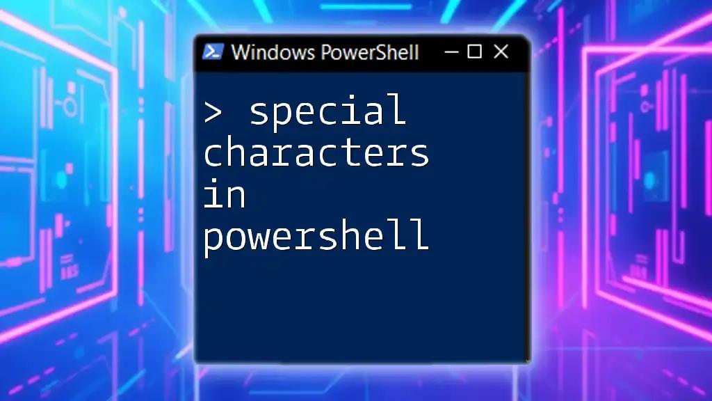 Understanding Special Characters in PowerShell