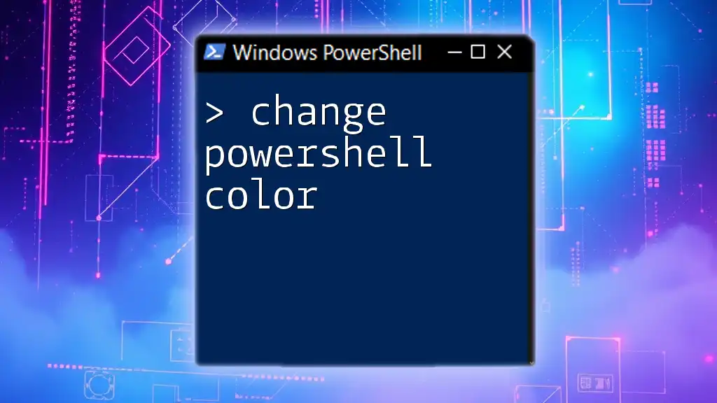 Change PowerShell Color: A Vibrant Guide